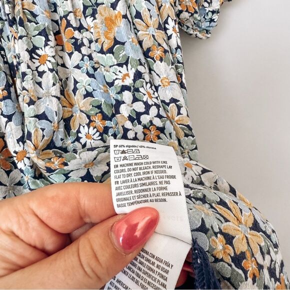 American Eagle Blue Boho Floral Mini Dress Size XS - Picture 6 of 8